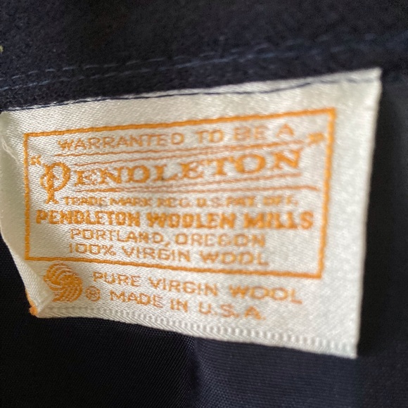 Size 12 Pendleton Navy Blue Wool flannel skirt - Picture 5 of 9